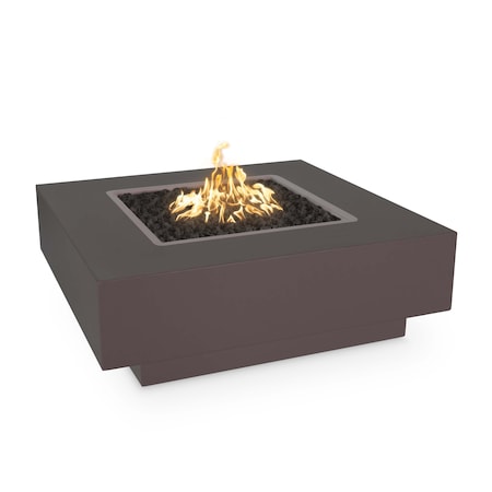 The Outdoor Plus 36 Square Cabo Fire Pit, Powder Coated Metal, Java, Spark Ignition with Flame Sense, Liquid Propane OPT-CBSQ36PCFSEN-JAV-LP